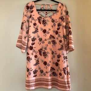 Floral Peach Tunic Dress